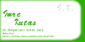 imre kutas business card